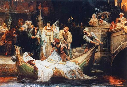 Painting: 'The Lady of Shalott' by G.E. Robertson