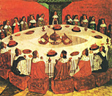 Image: 'Grail appears at the Round
Table' (artist unknown)